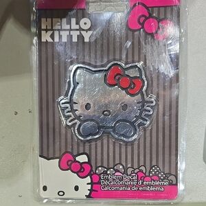 Hello Kitty Silver and Pink Emblem Decal